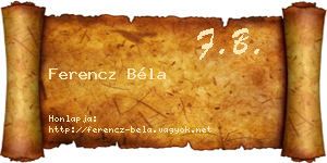 Ferencz Béla névjegykártya