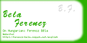 bela ferencz business card
